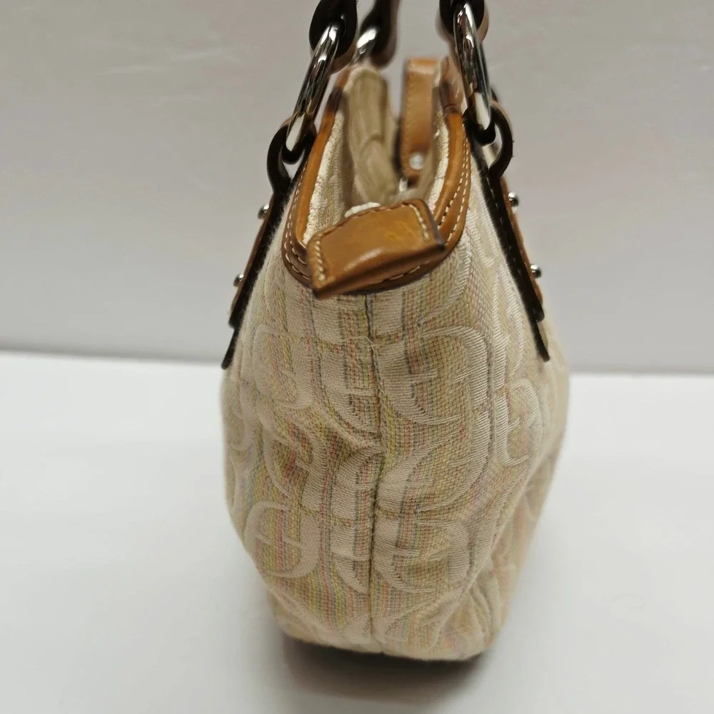 Fossil Beige/Tan Logo Jacquard Satchel